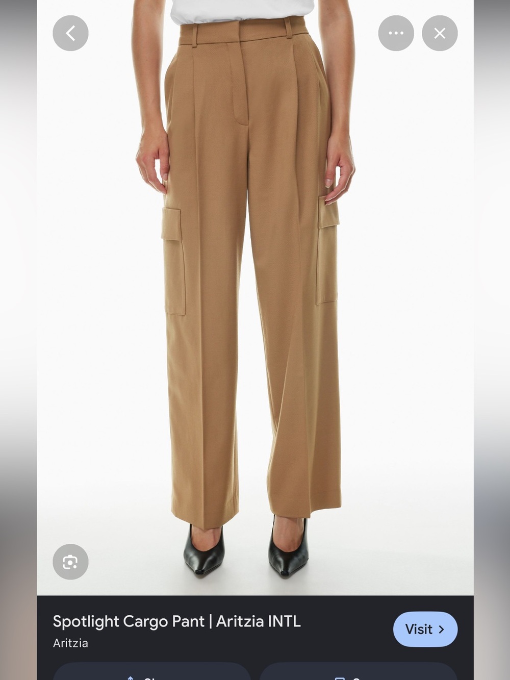 Babaton Wide-Leg Cargo Pants — Camel